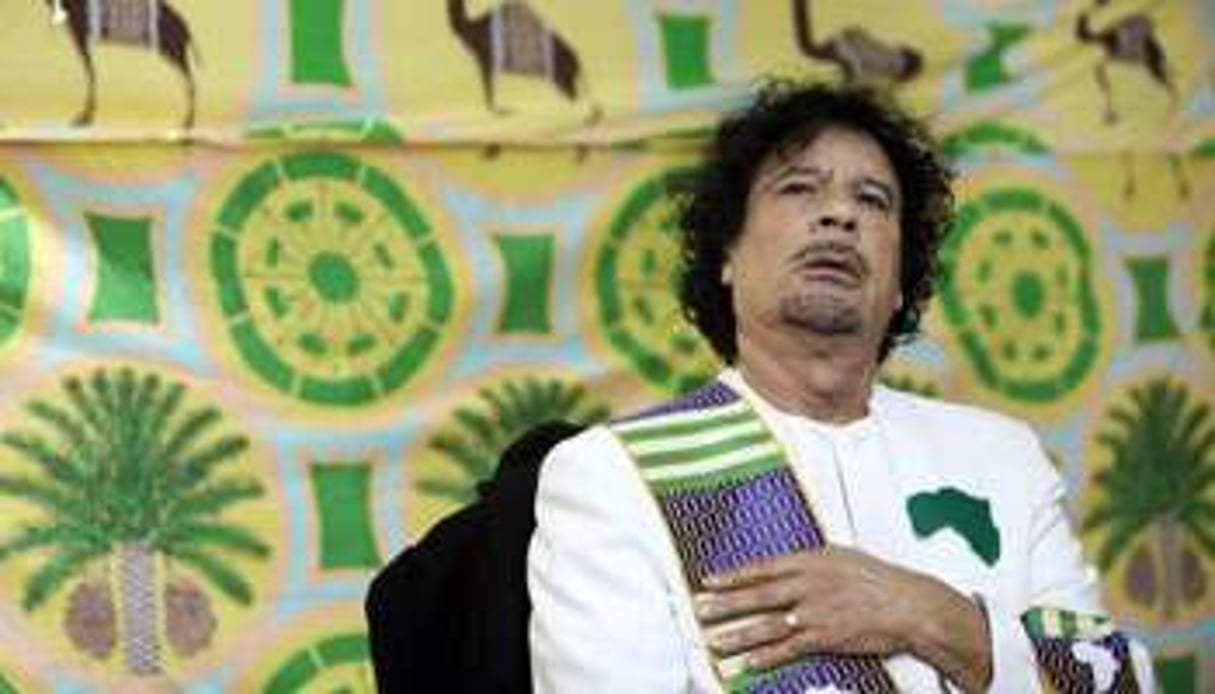 Mouammar Kadhafi, le 6 novembre 2008 à Kiev. © AFP