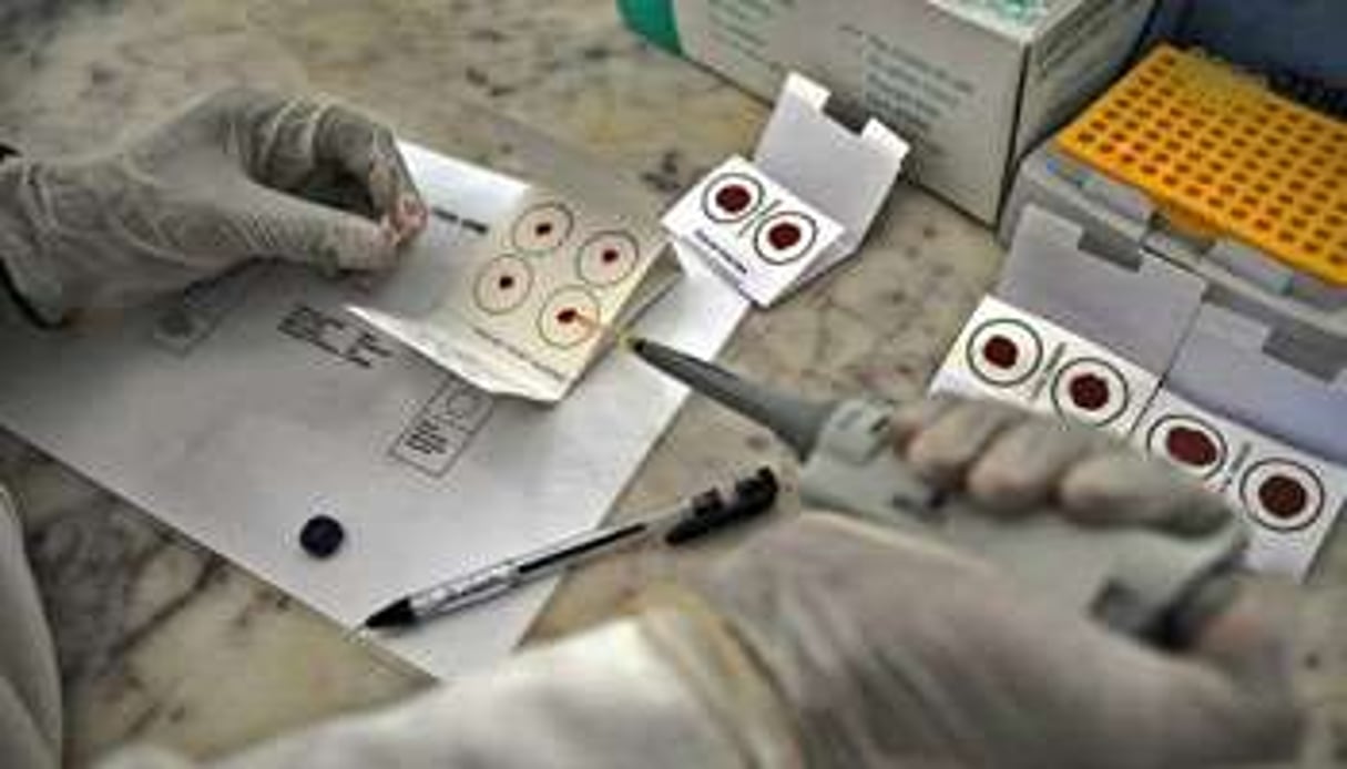 Un technicien de laboratoire prépare des échantillons de sang pour tester un vaccin anti-paludéen © AFP