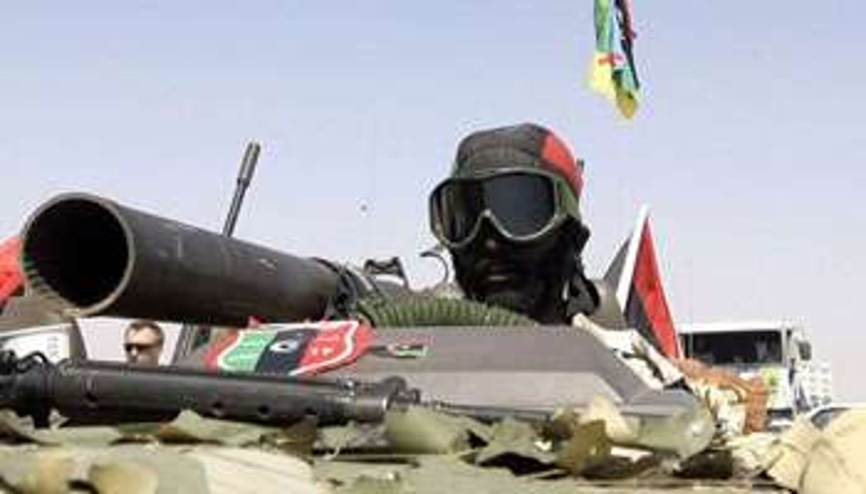 Un char du CNT à Bani Walid, le 17 septembre. © AFP