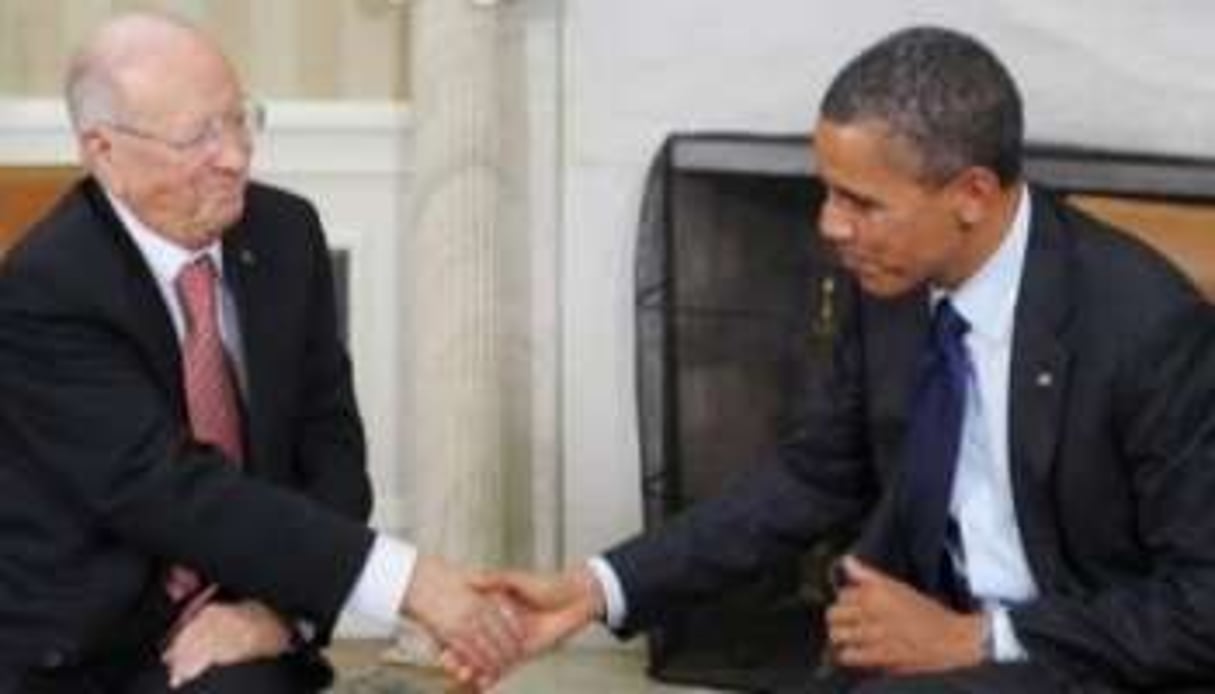 Barack Obama et le Premier ministre tunisien Béji Caïd Essebsi à la Maison blanche, à Washington © AFP