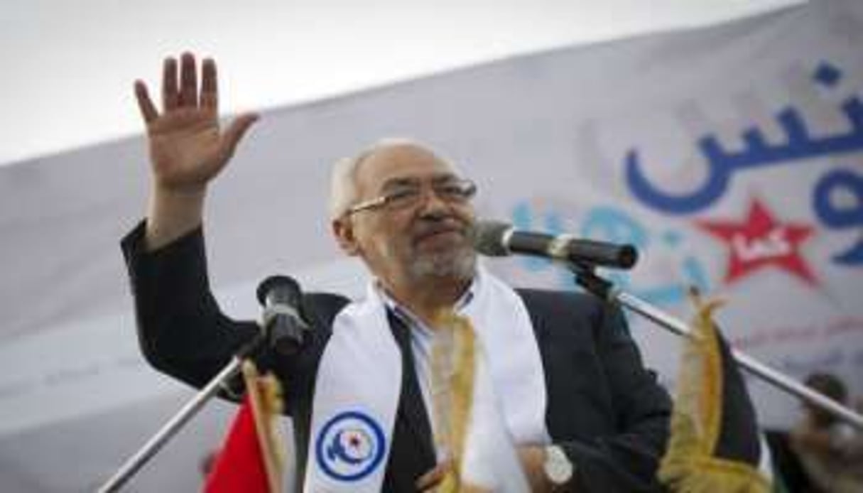 Le chef du parti islamiste Ennahdha Rached Ghannouchi à Ben Arous au sud de Tunis, le 21 octobre 20 © AFP