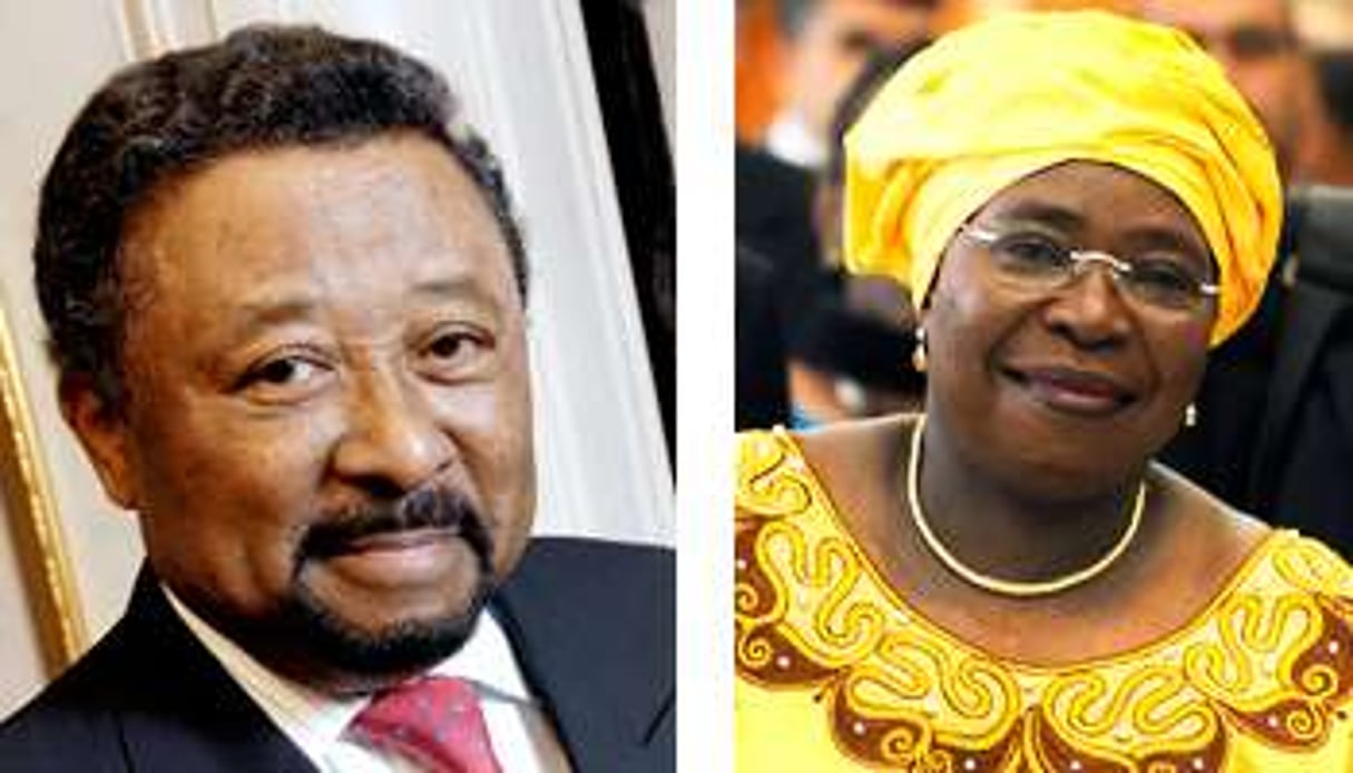 Ping et Dlamani-Zuma, deux candidats déclarés pour l’UA, deux styles. © Vincent Fournier pour J.A. et AFP