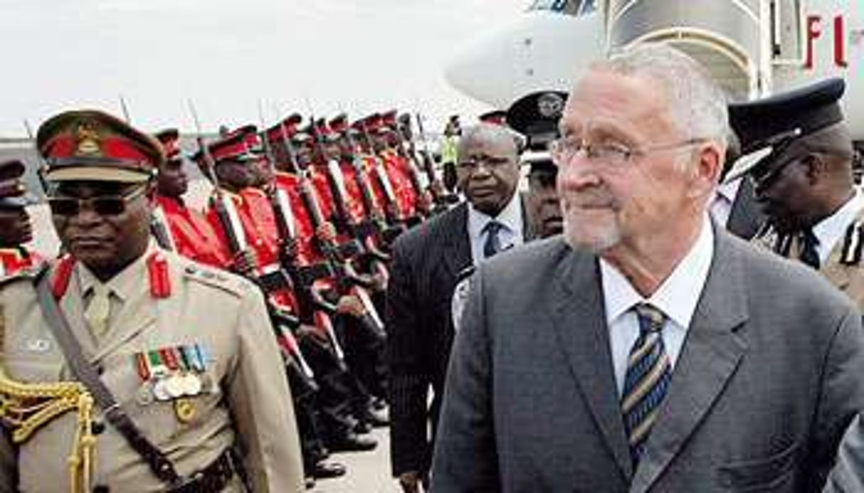 Guy Scott, le premier Blanc vice-président depuis l’indépendance du pays en 1964. © Amos Gumulira/AFP