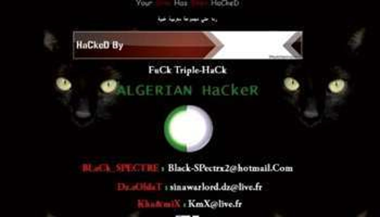 Un site marocain victime de l’attaque d’hackers algériens, le mardi 8 novembre 2011.
