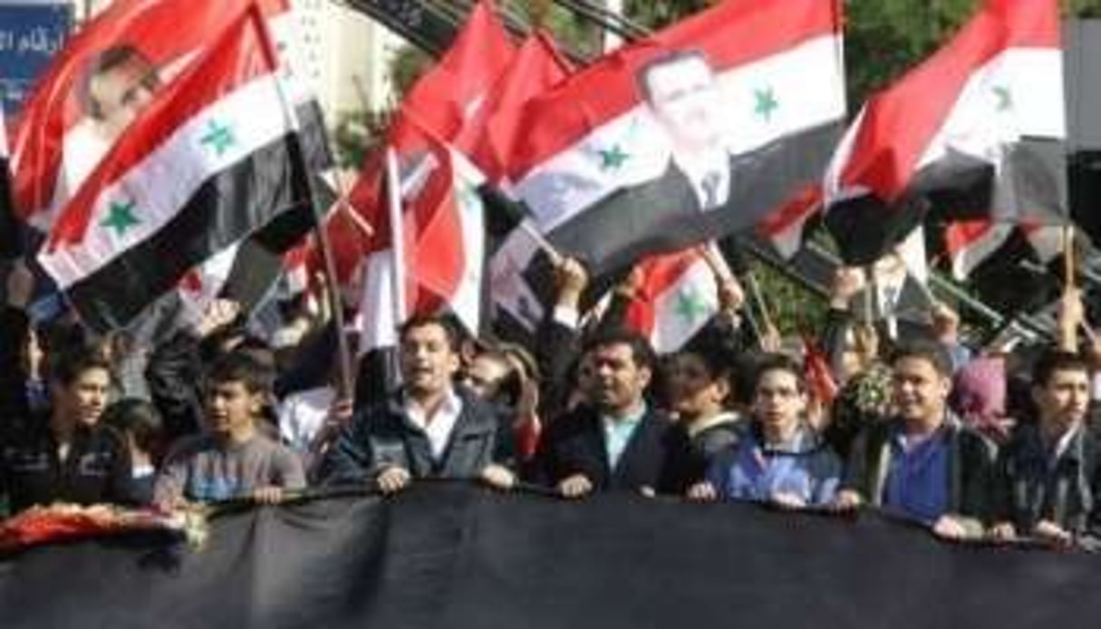 Manifestation de soutien au président Bachar al-Assad à Dams le 13 novembre 2011. © AFP