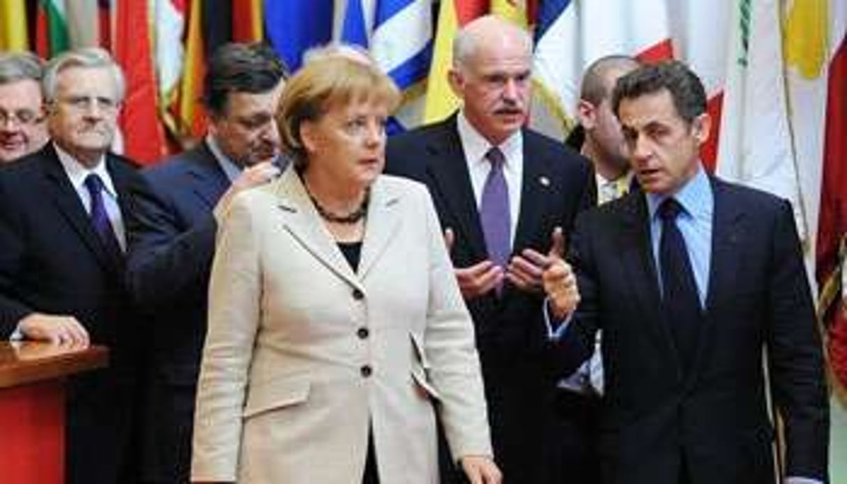 Angela Merkel, Georges Papandréou et Nicolas Sarkozy. © Eric Feferberg/AFP