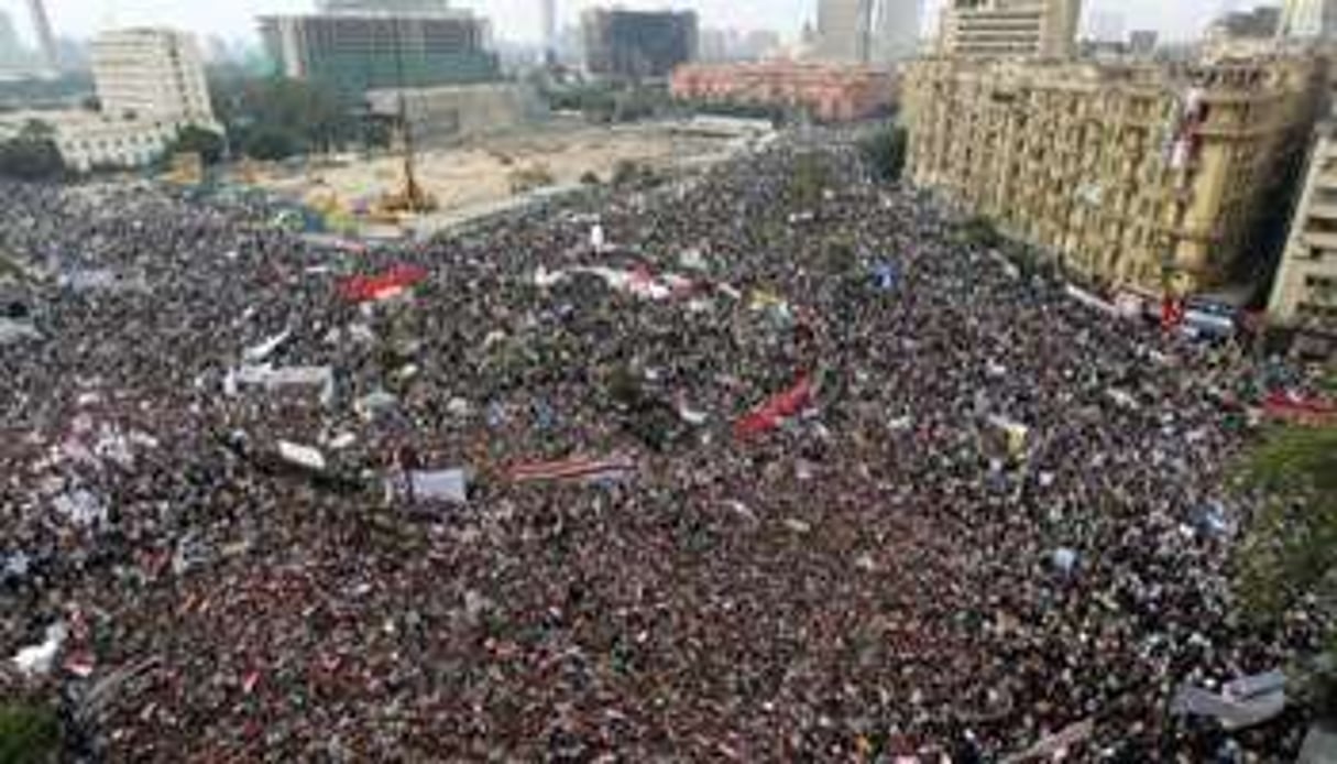 Rassemblement place Tahrir, le 18 novembre 2011 au Caire, en Égypte. © AFP