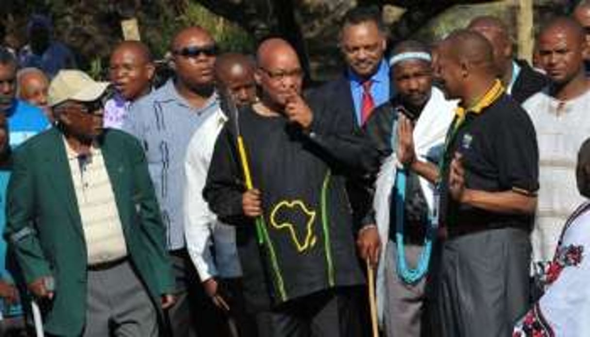 Le président sud-africain lors des cérémonies du centenaire de l’ANC le 7 janvier 2012. © Alexander Joe/AFP