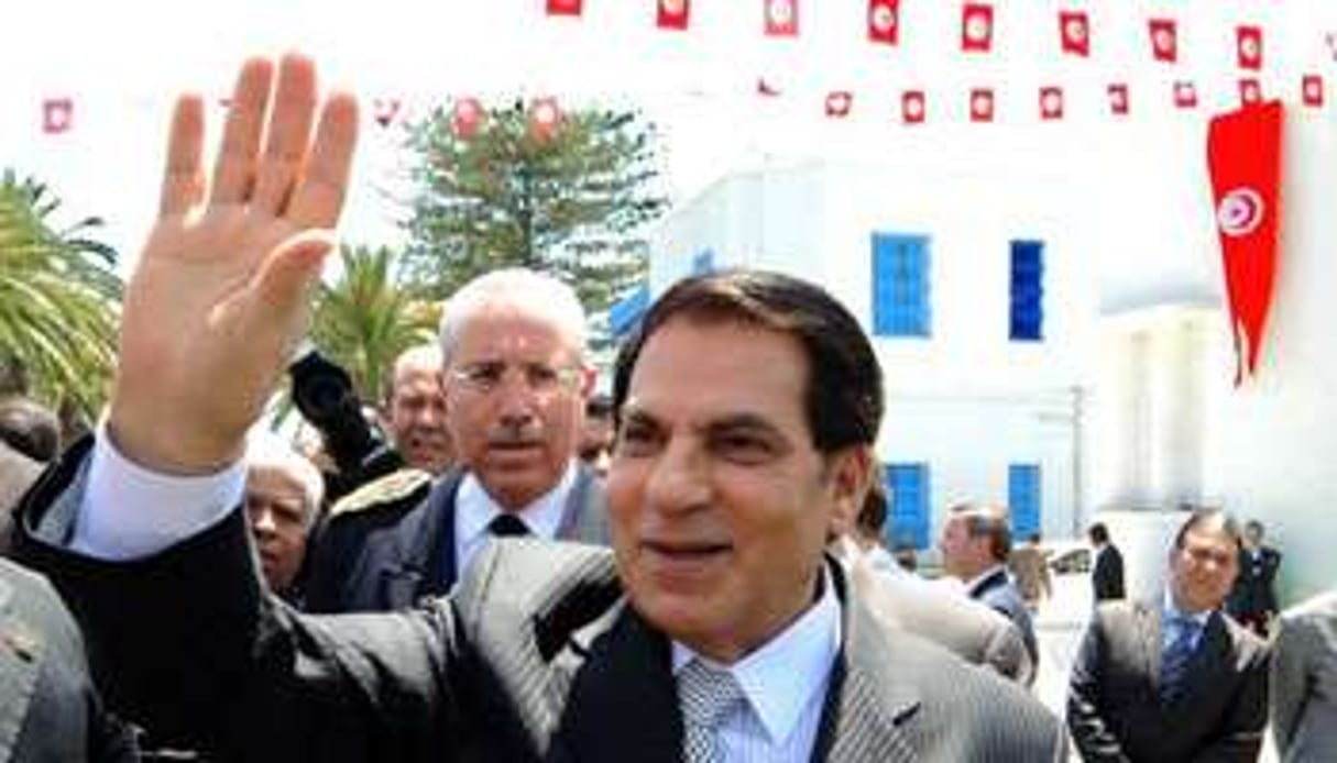 Zine El Abidine Ben Ali, alors président tunisien, le 9 mai 2010 à Tunis. © AFP