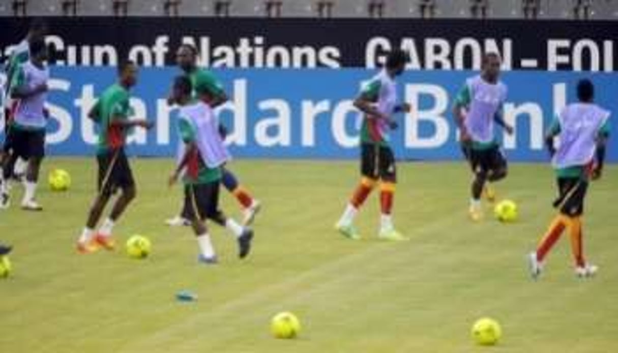 L’équipe nationale du Ghana à l’entraînement le 23 janvier 2012 à Franceville (Gabon). © AFP