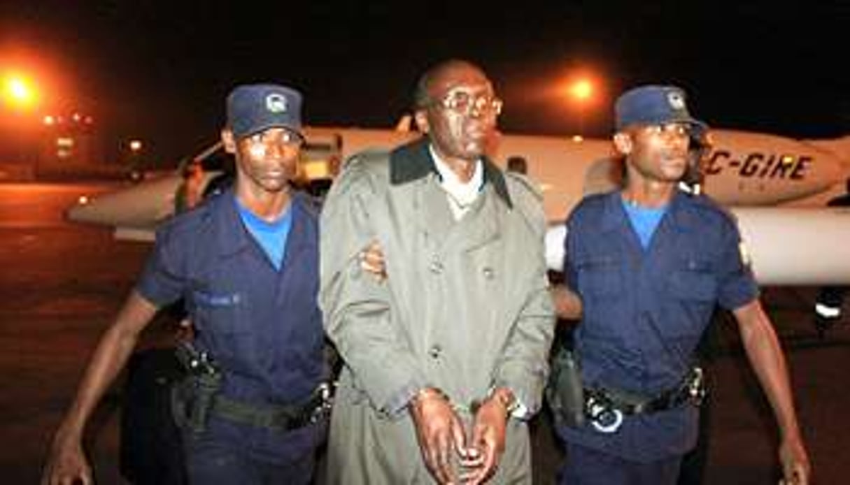 Léon Mugesera lors de son arrivée à Kigali le 25 janvier 2012. © AFP