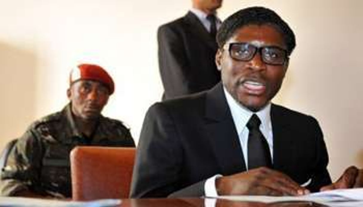 Teodoro Nguema Obiang Mangue, le fils du président de Guinée Équatoriale, le 24 janvier 2012. © AFP