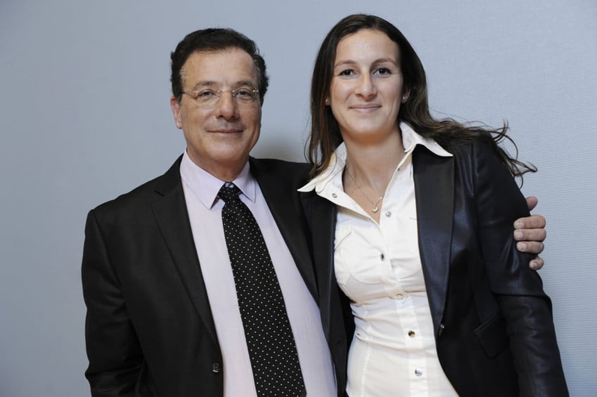 Adnan Houdrouge avec sa fille et conseillère, Johanna. © Vincent Fournier/J.A.