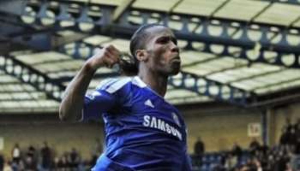 Avec Chelsea, Didier Drogba a marqué 100 buts en Premier League. © AFP