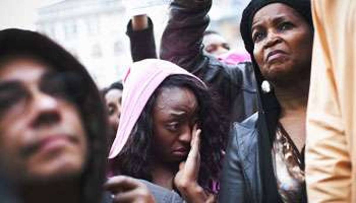 Des manifestants réclament justice pour Martin Trayvon, à New York, le 21 mars. © Andrew Burton/AFP