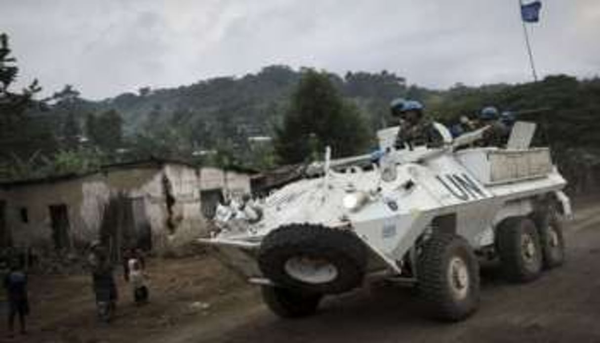 Un char blindé de l’Onu dans le Nord-Kivu, en RDC, le 12 mai 2012. © AFP