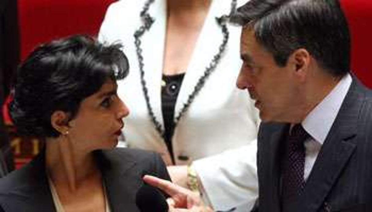Rachida Dati et François Fillon en juin 2008. © AFP