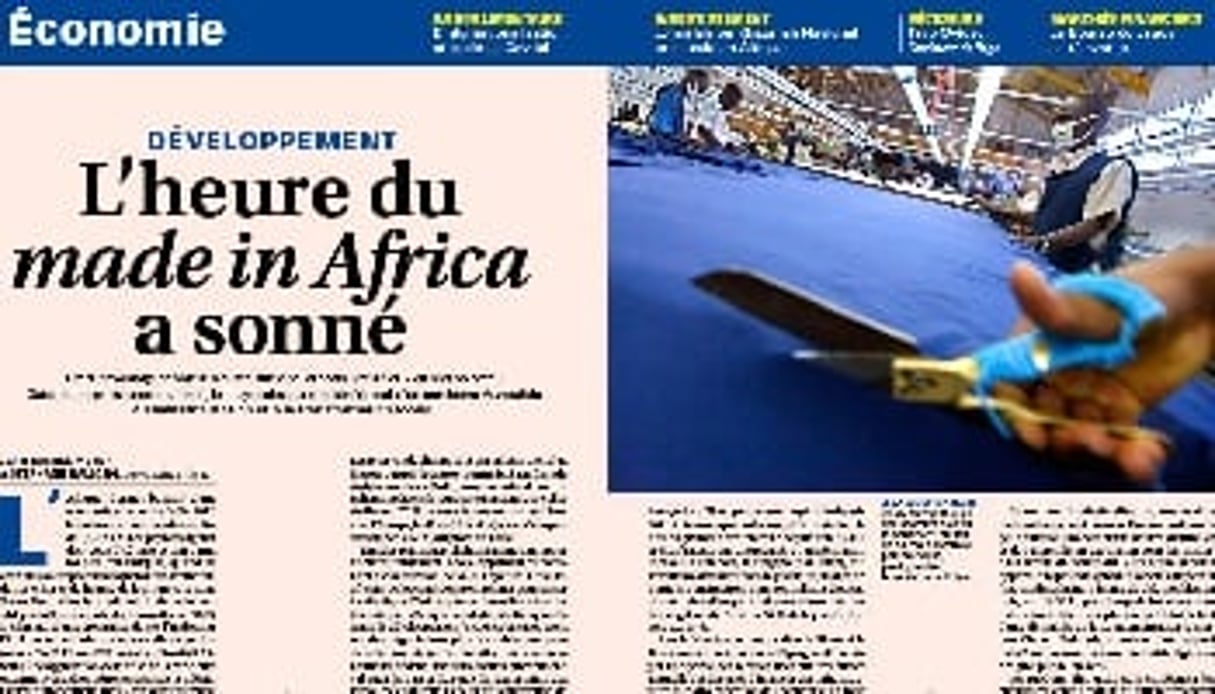 En ouverture des pages économiques de Jeune Afrique (3 au 9 juin) : l’industrialisation de l’Afrique. © Jeune Afrique