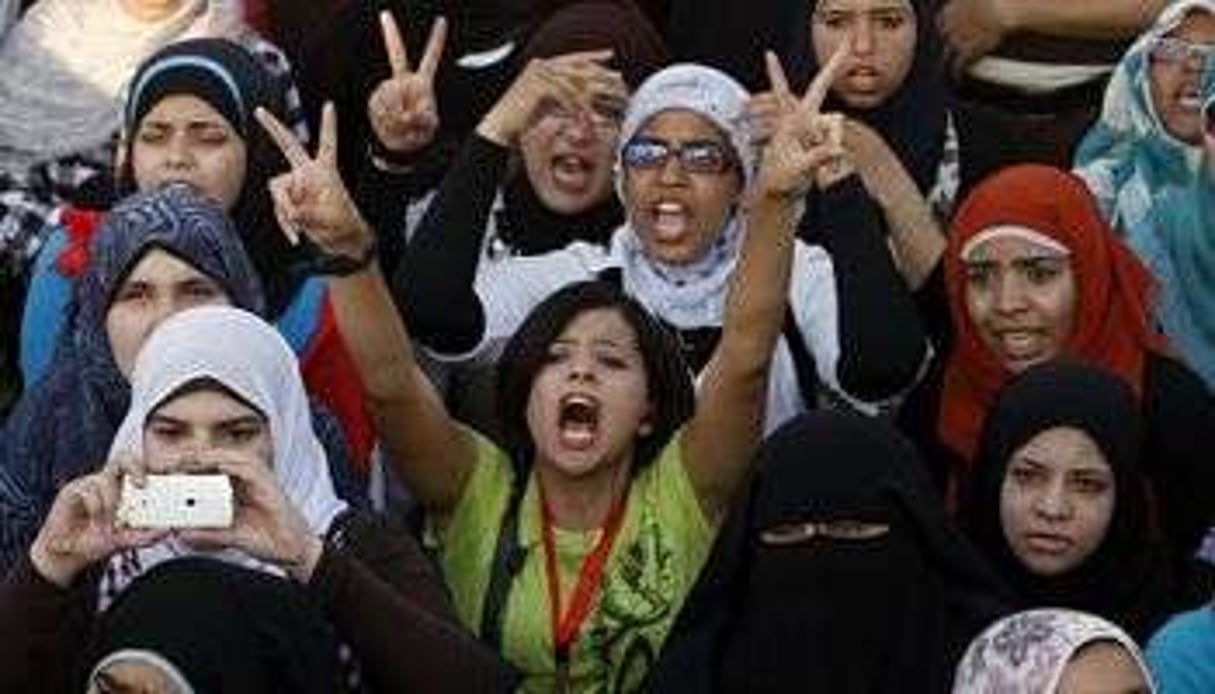 Des Égyptiennes manifestent sur la place Tahrir au Caire, le 5 juin 2012. © AFP