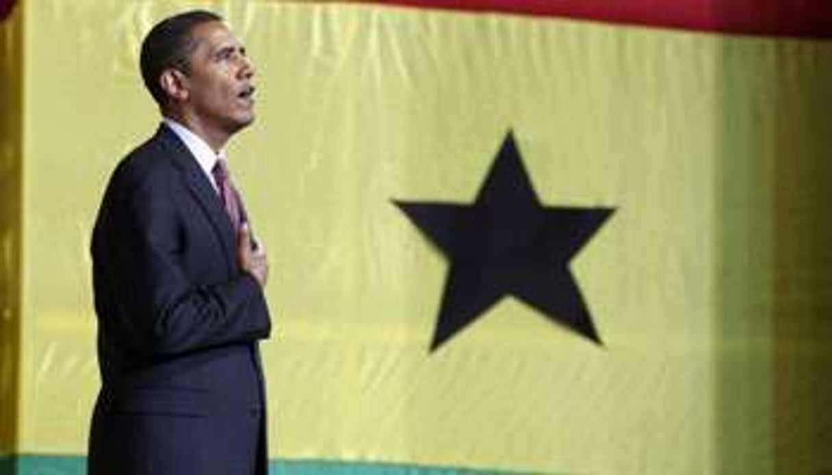 Barack Obama à Accra devant le parlement ghanéen, le 11 juillet 2009. © AFP