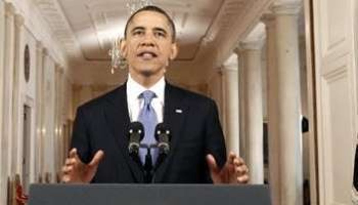 Barack Obama après la validation de la loi sur l’assurance-maladie, le 28 juin. © AFP