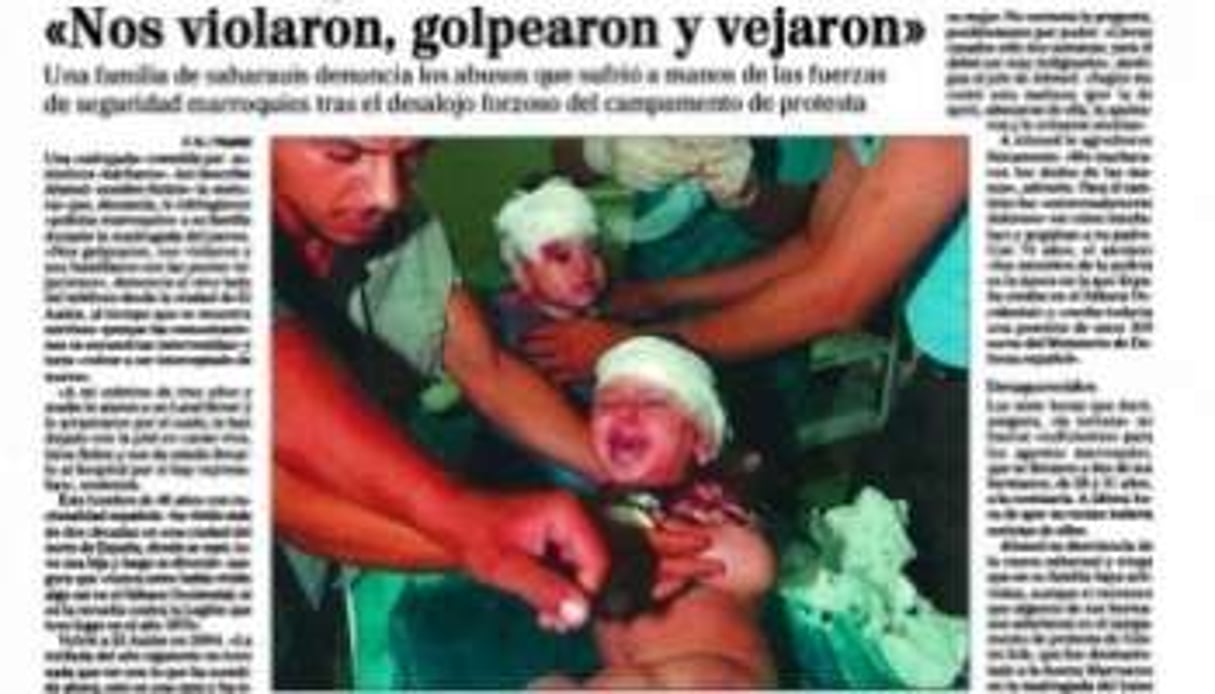Reproduction de la page d’El Mundo qui a publié, parmi d’autres, la mauvaise photo. © J.A.