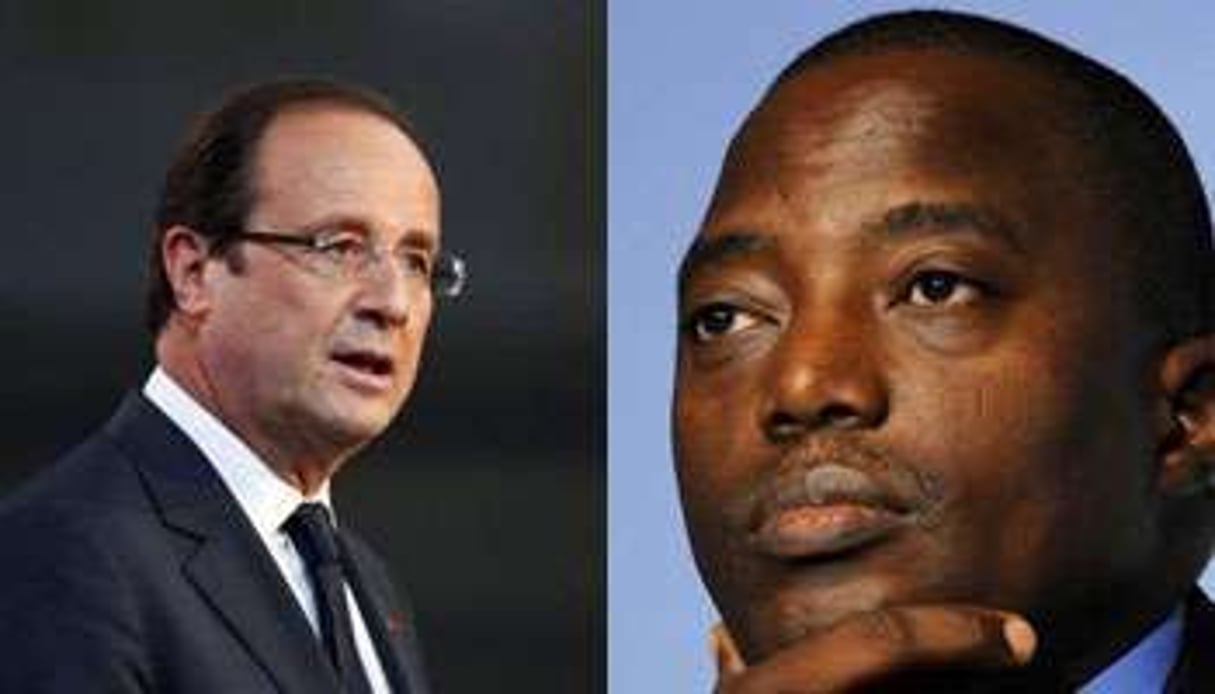 François Hollande (g.) et Joseph Kabila. © AFP
