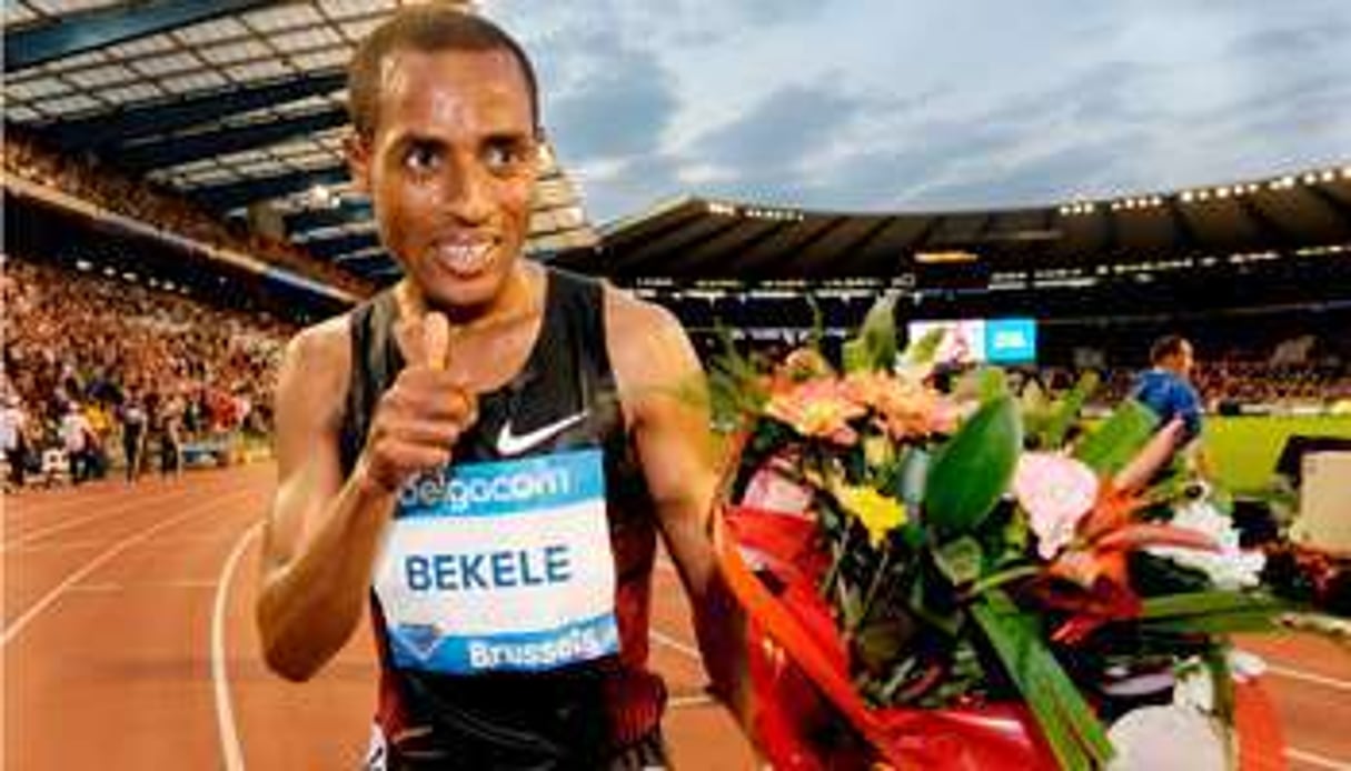 Kenenisa Bekele, l’aîné des deux frères, déjà triple champion olympique. © John Thys/AFP