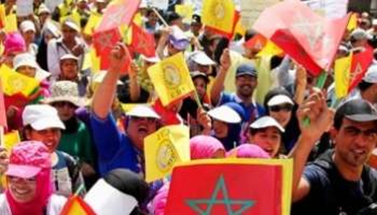 Rassemblement du mouvement des syndicats de gauche, le 27 mai à Casablanca. © REUTERS