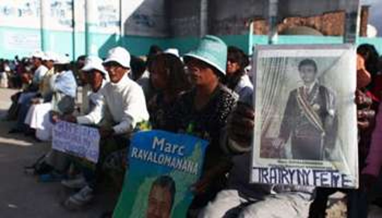 Des partisans de l’ancien président malgache Marc Ravalomanana, le 28 juillet à Antananarivo. © AFP