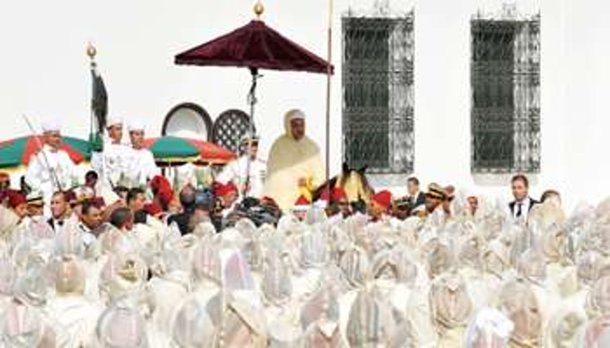 Mohammed VI, lors de la cérémonie d’allégeance de la fête du Trône, le 31 juillet 2011. © Abdelhak Senna/AFP