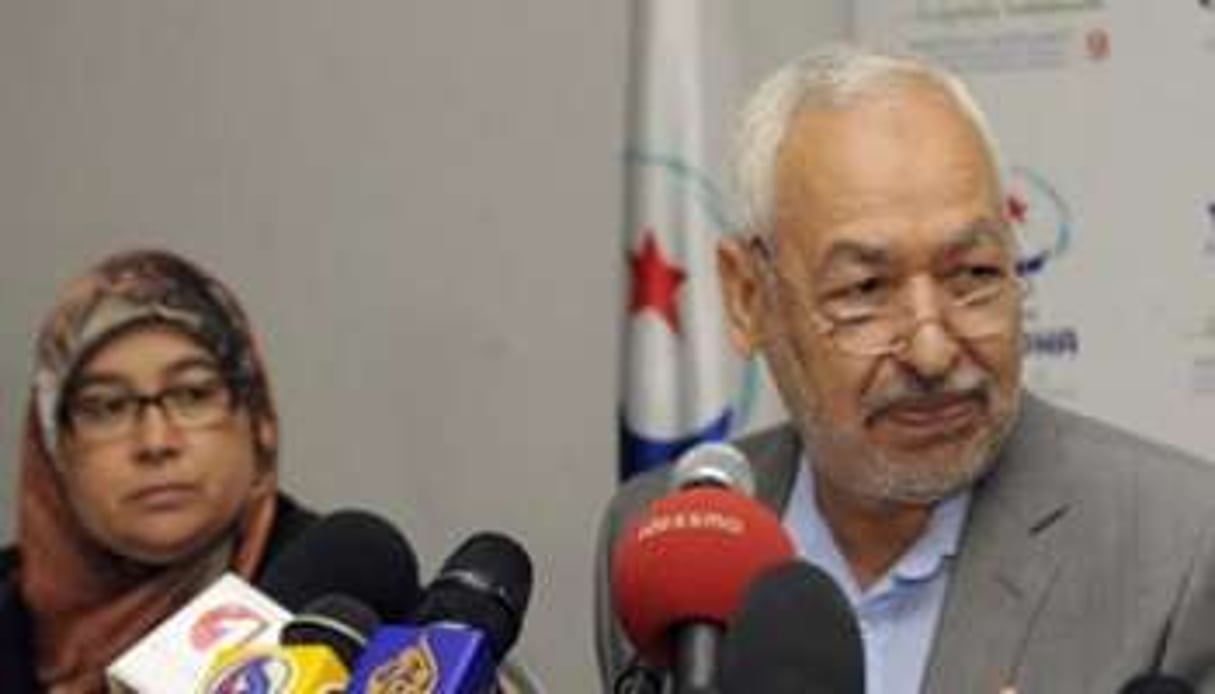 Rached Ghannouchi, président du parti islamiste Ennahdha. © AFP