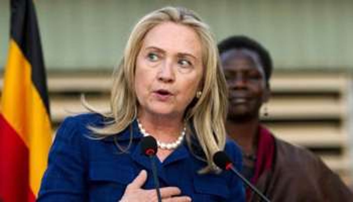 La secrétaire d’Etat américaine Hillary Clinton, le 3 août 2012 à Juba, au Soudan du Sud. © AFP