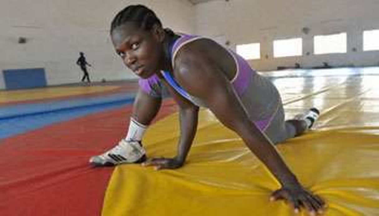 Isabelle Sambou vise une médaille en lutte libre à Londres, le 8 août. © AFP
