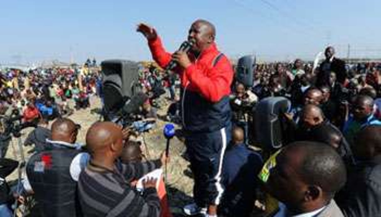 Julius Malema a pris fait et cause pour les mineurs grévistes de Marikana. © AFP