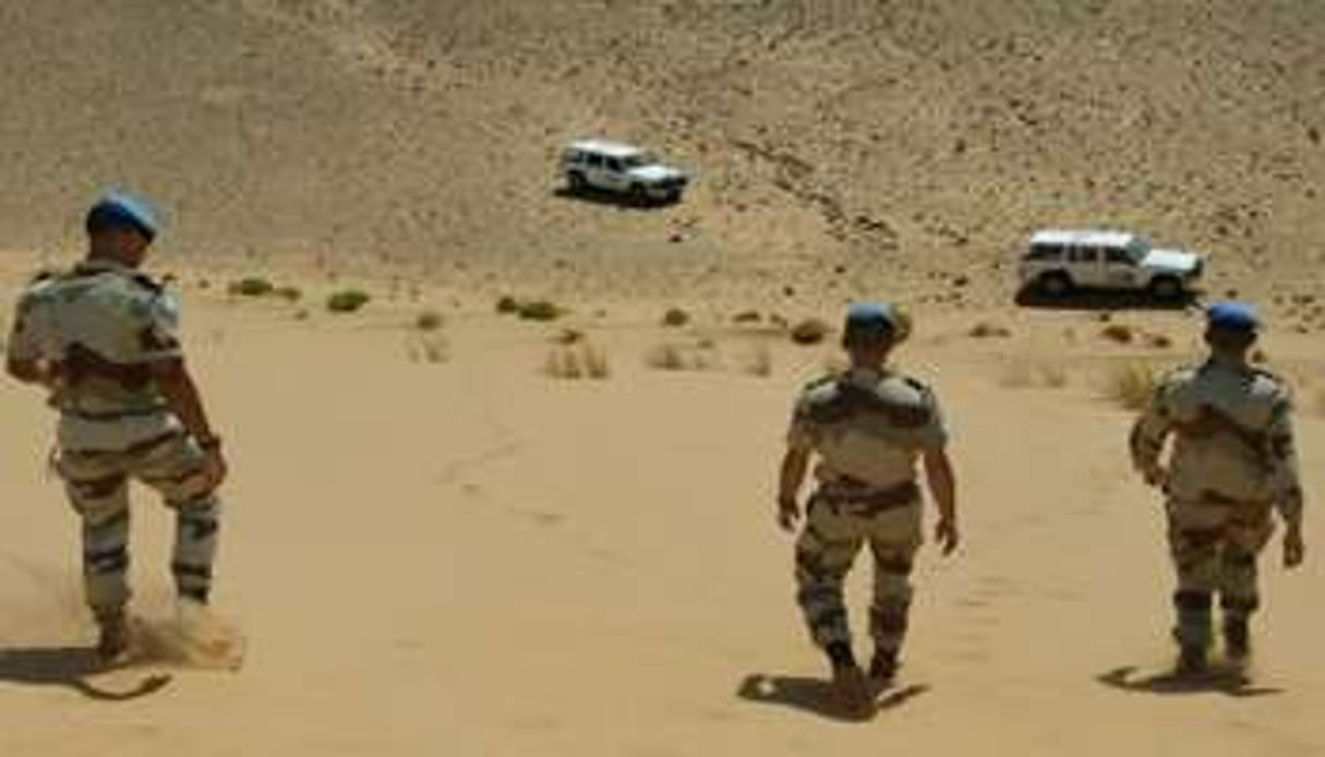 Des soldats de la Minurso au Sahara. © AFP