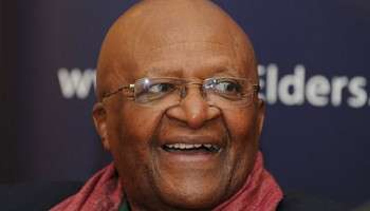 Le prix Nobel de la paix, l’archevêque, Desmond Tutu à New Delhi le 9 février. © AFP