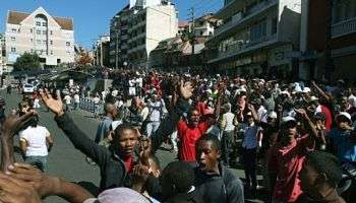Manifestations à Madagascar à l’appel de la radio d’opposition Free FM , le 19 mai 2012. © AFP