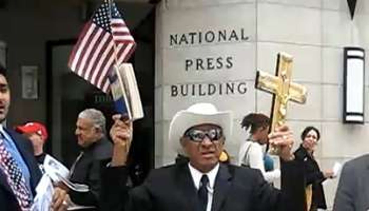 Morris Sadek protestant contre la construction d’une mosquée près de Ground Zero. © Capture d’écran YouTube