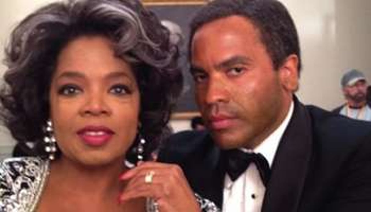 Oprah Winfrey et Lenny Kravitz sur le tournage de The Butler. © Compte Twitter d’Oprah Winfrey.