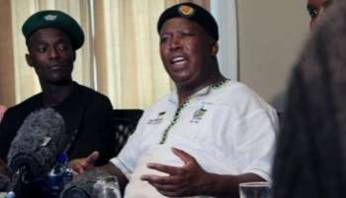 Julius Malema, lors d’une conférence à Johannesburg, le 18 septembre 2012. © Cynthia R. Matonhodze/AFP