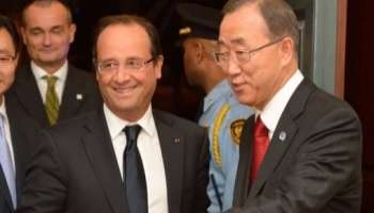 François Hollande et Ban Ki-moon, le 24 septembre 2012 à New York. © Eric Feferberg/AFP