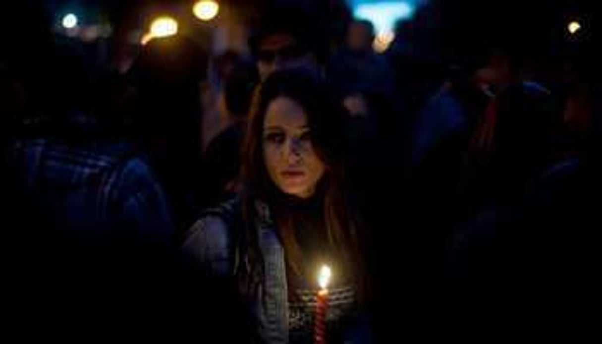 Une jeune femme lors d’une manifestation à Tunis, en janvier dernier. © AFP