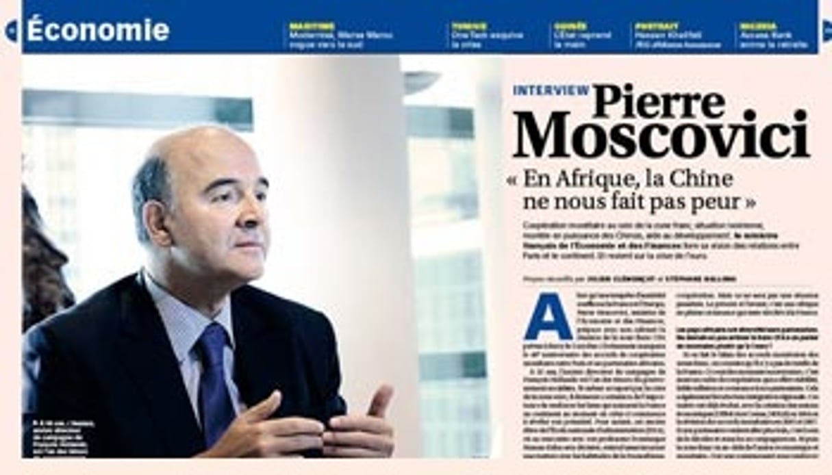 Cette semaine dans Jeune Afrique, rencontre avec Pierre Moscovici, ministre français de l’Économie et des Finances.