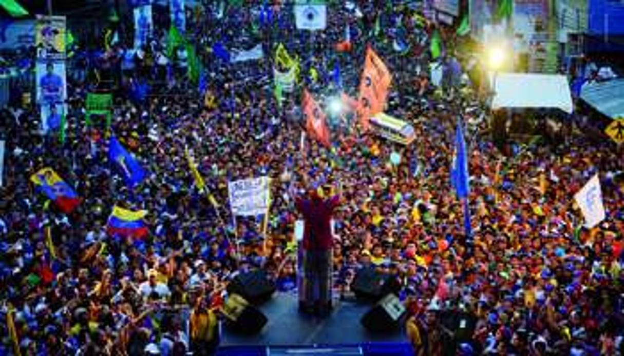 Meeting d’Enrique Capriles, le 24 septembre à Barinas, dans l’ouest du Vénézuela. © Léo Ramirez/AFP