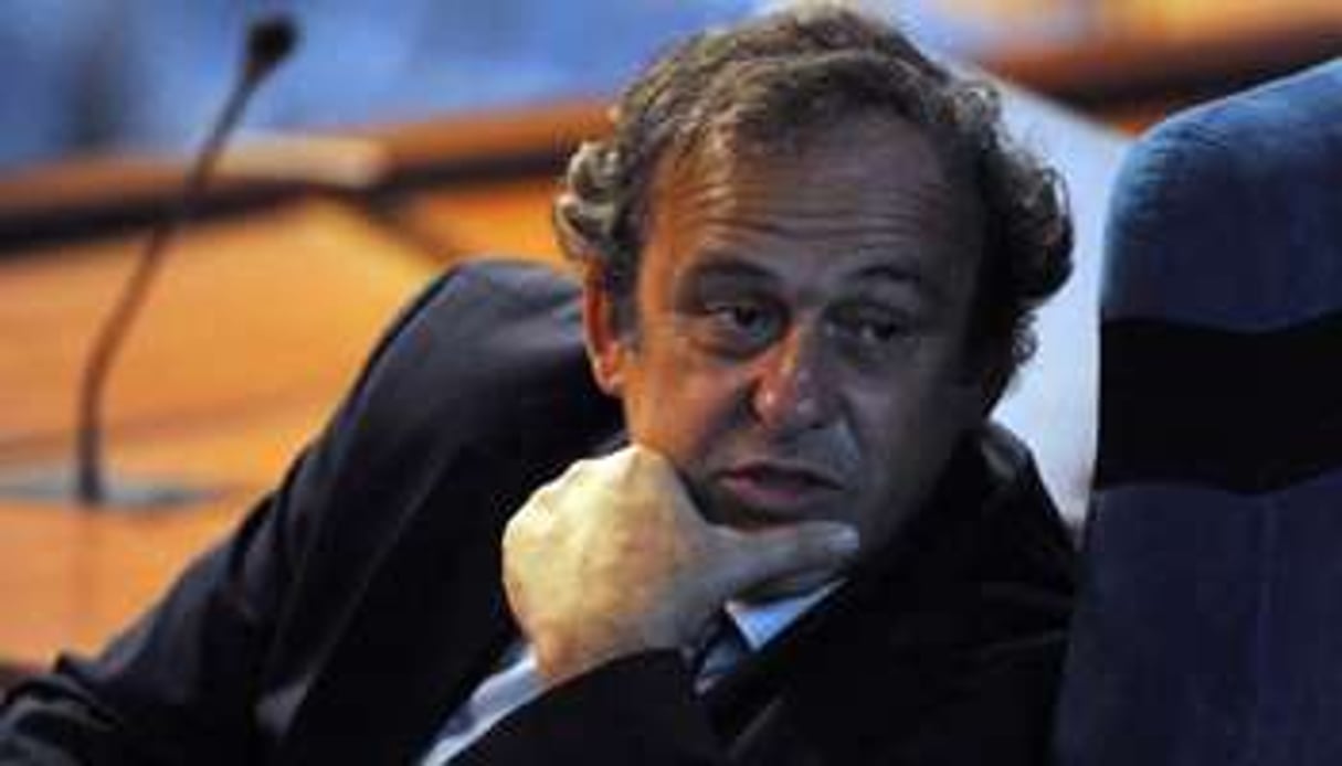 Le président de l’UEFA Michel Platini, à Libreville, le 10 février 2012. © AFP