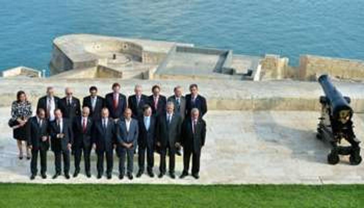 Les dirigeants des pays méditerranéens, le 5 octobre 2012 à Malte. © AFP
