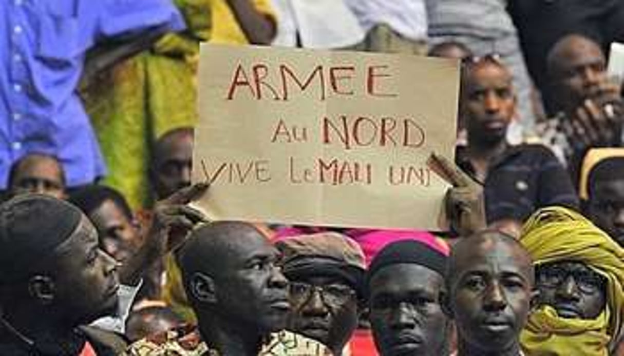Manifestation en faveur de l’unité du Mali en avril 2012. © AFP