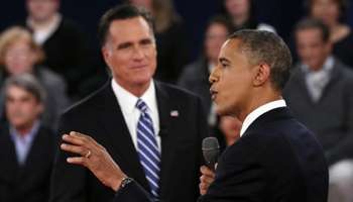 Barack Obama au cours du deuxième débat télévisé, le 16 octobre 2012 à Hempstead. © AFP