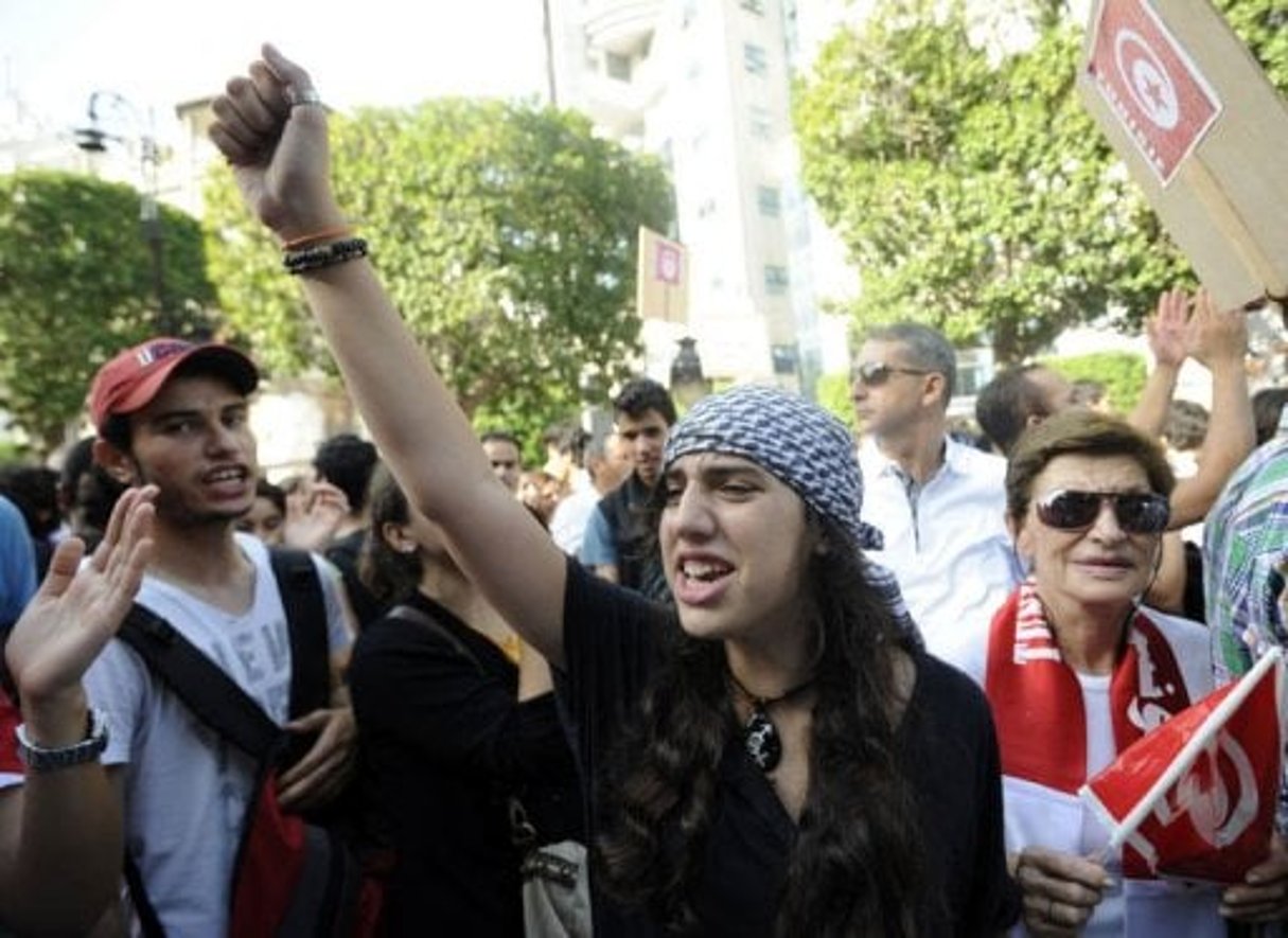 Tunisie: l’opposition manifeste dans le calme à Tunis © AFP